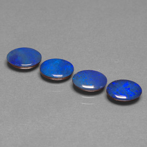 Gemas de doblete de ópalo multicolor natural de  ct, corte óvalo, opaco
