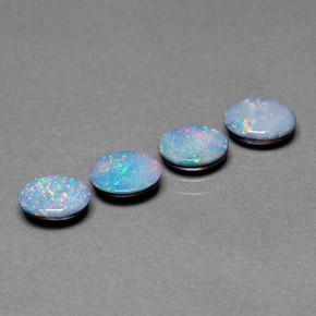 Gemas de Doblete de ópalo Multicolor natural de  ct, Corte Óvalo, Opaco