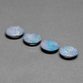 Gemas de Doblete de ópalo Multicolor natural de  ct, Corte Óvalo, Opaco