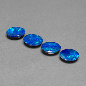 Gemas de doblete de ópalo multicolor natural de  ct, corte óvalo, opaco