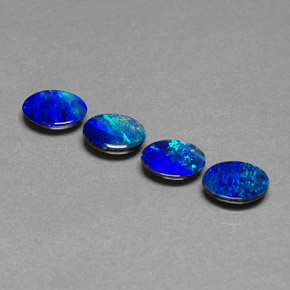 Gemas de doblete de ópalo multicolor natural de  ct, corte óvalo, opaco