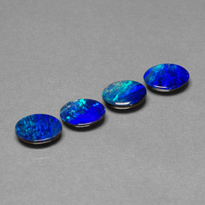 Gemas de doblete de ópalo multicolor natural de  ct, corte óvalo, opaco
