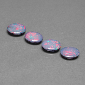 Gemas de doblete de ópalo multicolor natural de  ct, corte óvalo, opaco