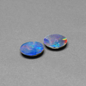 Gemas de doblete de ópalo multicolor natural de  ct, corte óvalo, opaco