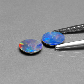 Gemas de doblete de ópalo multicolor natural de  ct, corte óvalo, opaco