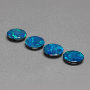Gemas de doblete de ópalo multicolor natural de  ct, corte óvalo, opaco