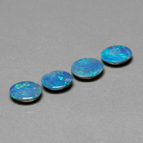 Gemas de doblete de ópalo multicolor natural de  ct, corte óvalo, opaco