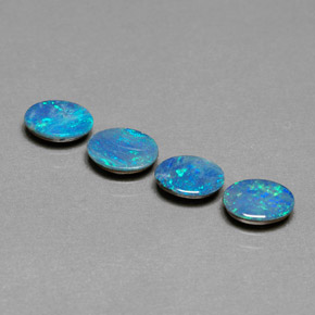 Gemas de doblete de ópalo multicolor natural de  ct, corte óvalo, opaco