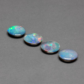 Gemas de doblete de ópalo multicolor natural de  ct, corte óvalo, opaco