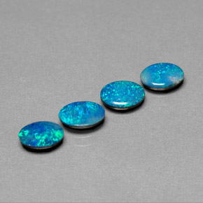 Gemas de doblete de ópalo multicolor natural de  ct, corte óvalo, opaco
