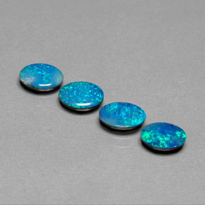 Gemas de doblete de ópalo multicolor natural de  ct, corte óvalo, opaco