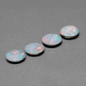 Gemas de doblete de ópalo multicolor natural de  ct, corte óvalo, opaco