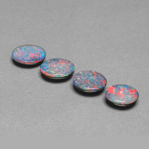 Gemas de doblete de ópalo multicolor natural de  ct, corte óvalo, opaco