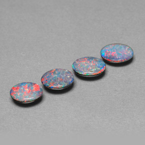 Gemas de doblete de ópalo multicolor natural de  ct, corte óvalo, opaco