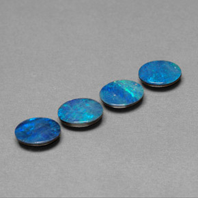 Gemas de doblete de ópalo multicolor natural de  ct, corte óvalo, opaco