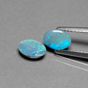 Gemas de doblete de ópalo multicolor natural de  ct, corte óvalo, opaco