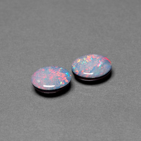 Gemas de doblete de ópalo multicolor natural de  ct, corte óvalo, opaco