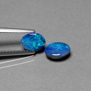 Gemas de Doblete de ópalo Multicolor natural de  ct, Corte Óvalo, Opaco