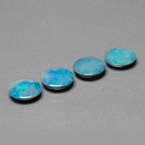 Gemas de doblete de ópalo multicolor natural de  ct, corte óvalo, opaco