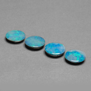 Gemas de doblete de ópalo multicolor natural de  ct, corte óvalo, opaco