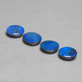 Gemas de doblete de ópalo azul natural de  ct, corte óvalo, opaco