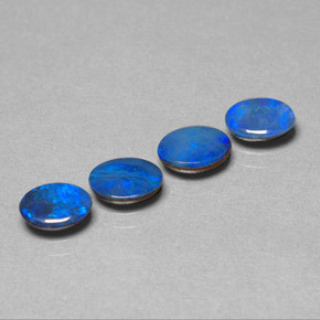 Gemas de doblete de ópalo azul natural de  ct, corte óvalo, opaco