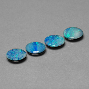 Gemas de doblete de ópalo multicolor natural de  ct, corte óvalo, opaco