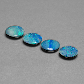 Gemas de doblete de ópalo multicolor natural de  ct, corte óvalo, opaco