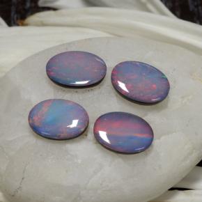 Gemas de doblete de ópalo multicolor natural de 2,37 ct, corte óvalo, opaco