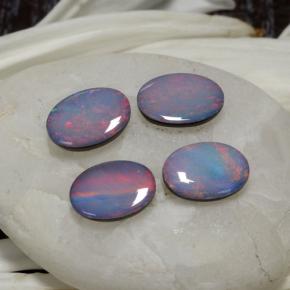 Gemas de doblete de ópalo multicolor natural de 2,37 ct, corte óvalo, opaco