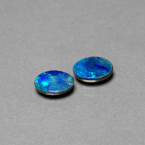 Gemas de doblete de ópalo multicolor natural de  ct, corte óvalo, opaco