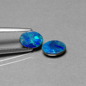 Gemas de doblete de ópalo multicolor natural de  ct, corte óvalo, opaco