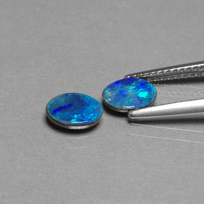 Gemas de doblete de ópalo multicolor natural de  ct, corte óvalo, opaco