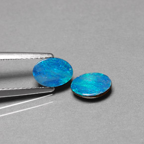 Gemas de doblete de ópalo multicolor natural de  ct, corte óvalo, opaco