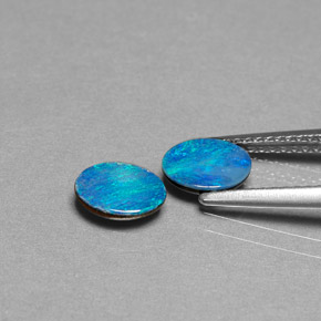 Gemas de doblete de ópalo multicolor natural de  ct, corte óvalo, opaco