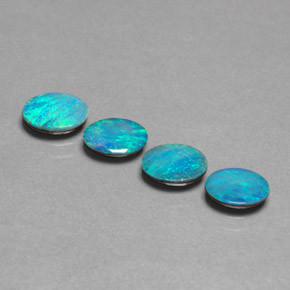 Gemas de doblete de ópalo multicolor natural de  ct, corte óvalo, opaco