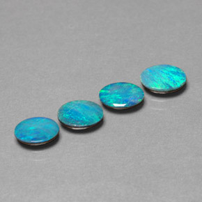 Gemas de doblete de ópalo multicolor natural de  ct, corte óvalo, opaco