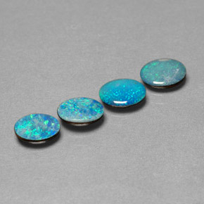 Gemas de doblete de ópalo multicolor natural de  ct, corte óvalo, opaco