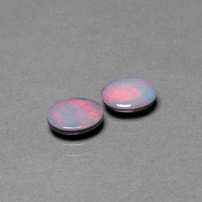 Gemas de doblete de ópalo multicolor natural de  ct, corte óvalo, opaco