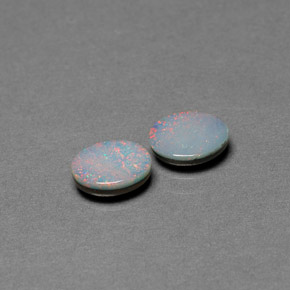 Gemas de doblete de ópalo multicolor natural de  ct, corte óvalo, opaco