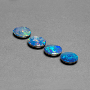 Gemas de doblete de ópalo multicolor natural de  ct, corte óvalo, opaco