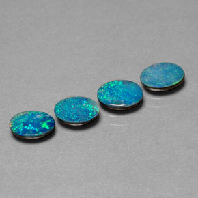 Gemas de doblete de ópalo multicolor natural de  ct, corte óvalo, opaco