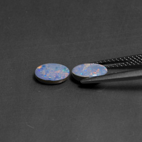 Gemas de doblete de ópalo multicolor natural de  ct, corte óvalo, opaco