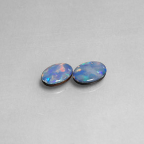 Gemas de doblete de ópalo multicolor natural de  ct, corte óvalo, opaco