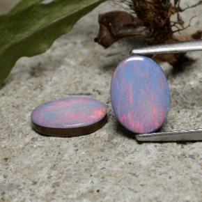 Gemas de doblete de ópalo multicolor natural de 1,79 ct, corte óvalo, opaco