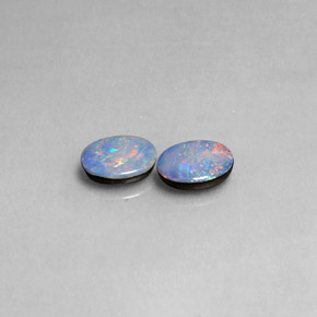 Gemas de doblete de ópalo multicolor natural de  ct, corte óvalo, opaco