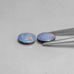 Gemas de doblete de ópalo multicolor natural de  ct, corte óvalo, opaco