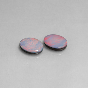 Gemas de doblete de ópalo multicolor natural de  ct, corte óvalo, opaco