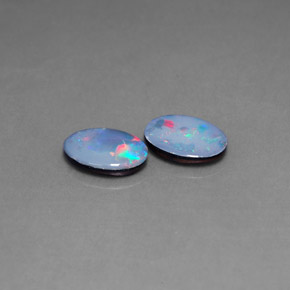 Gemas de doblete de ópalo multicolor natural de  ct, corte óvalo, opaco
