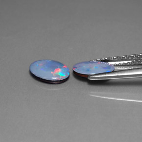 Gemas de doblete de ópalo multicolor natural de  ct, corte óvalo, opaco